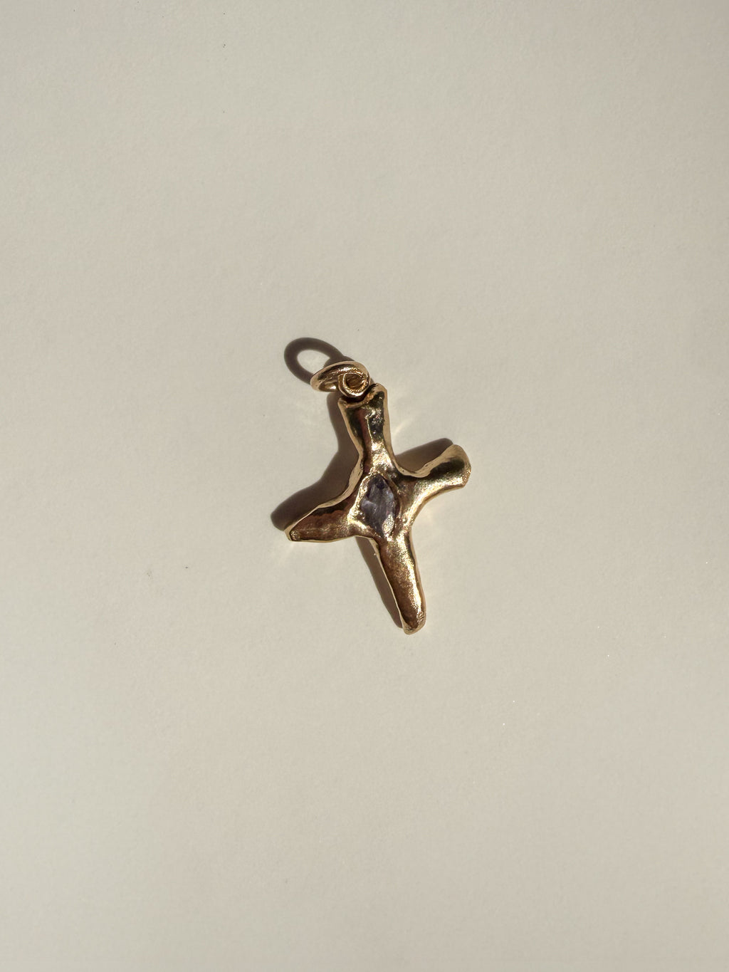 Lavender Cross Charm