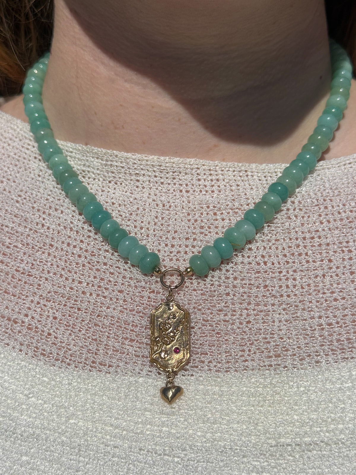 Still Waters Amazonite Beaded Charm Necklace