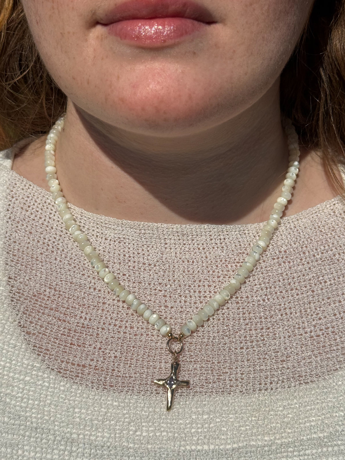 Treasured Pearl Beaded Charm Necklace
