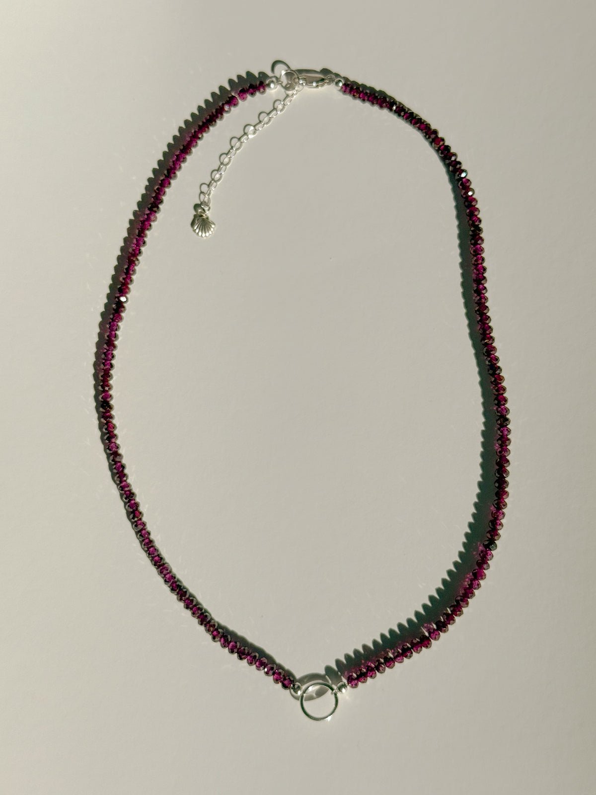 Pomegranate Garnet Beaded Charm Necklace
