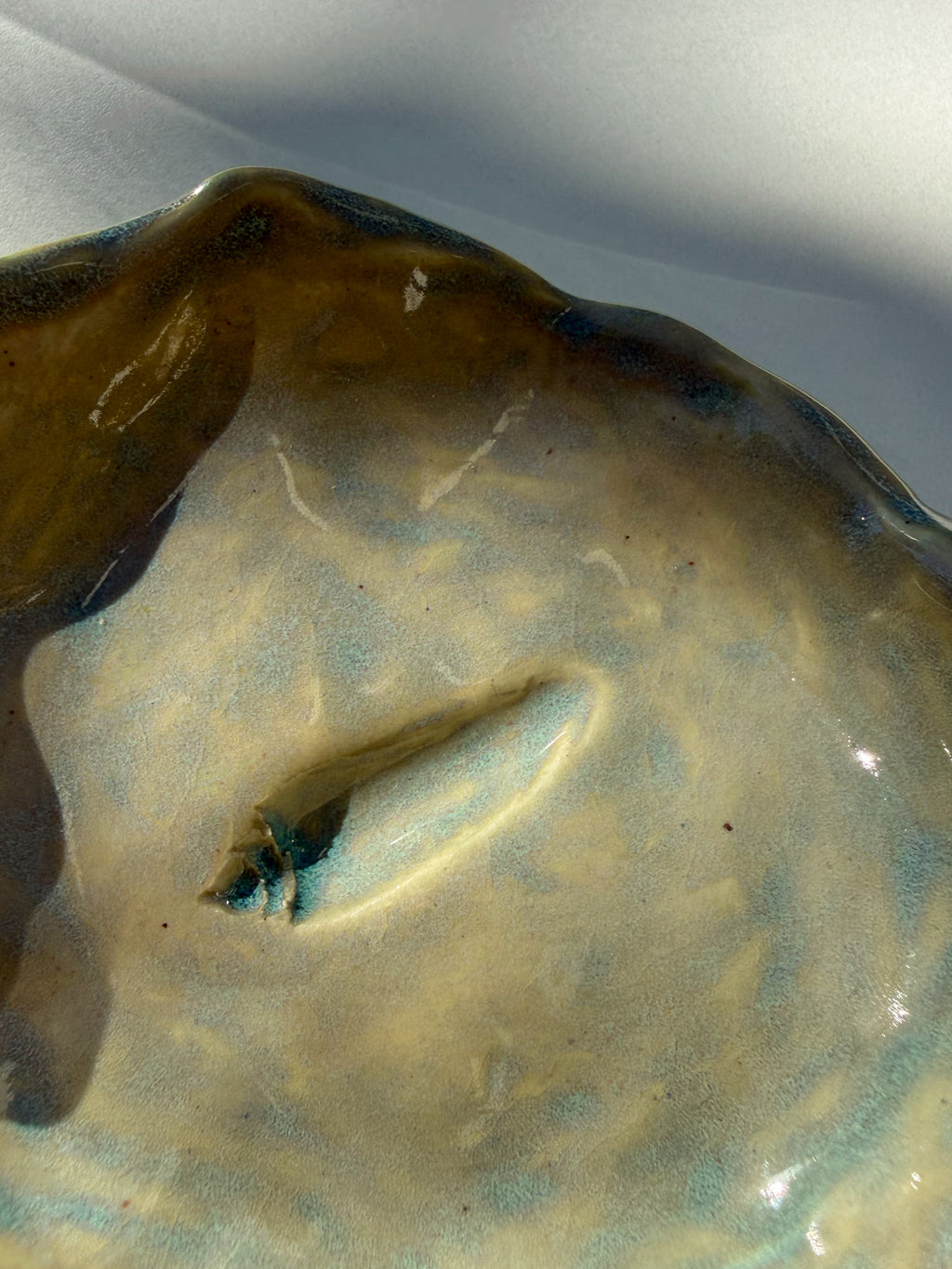 Seafoam Shell Imprint Jewelry Dish